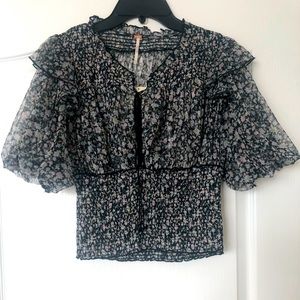 Free People Black Combo Top